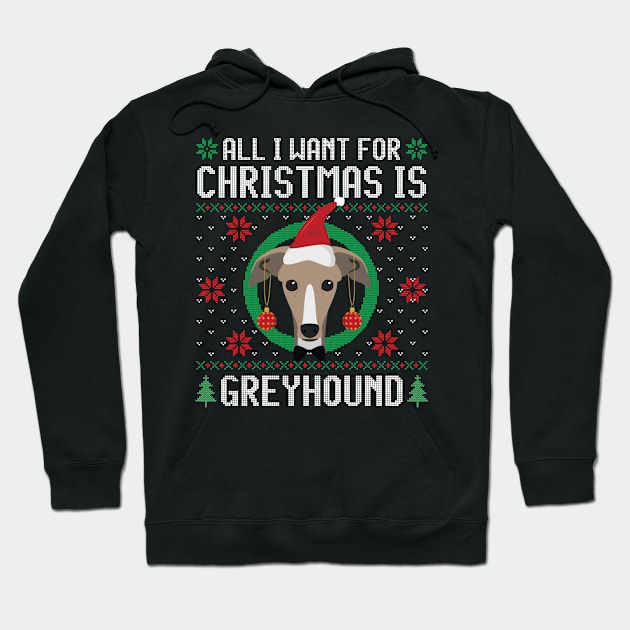 All I Want For Christmas Is Greyhound Dog Funny Xmas Gift Hoodie by salemstore